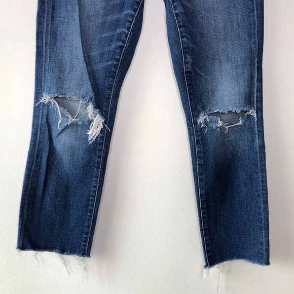 Madewell The High Rise Slim Boy Jean Distressed Raw Hem - Picture 5 of 13
